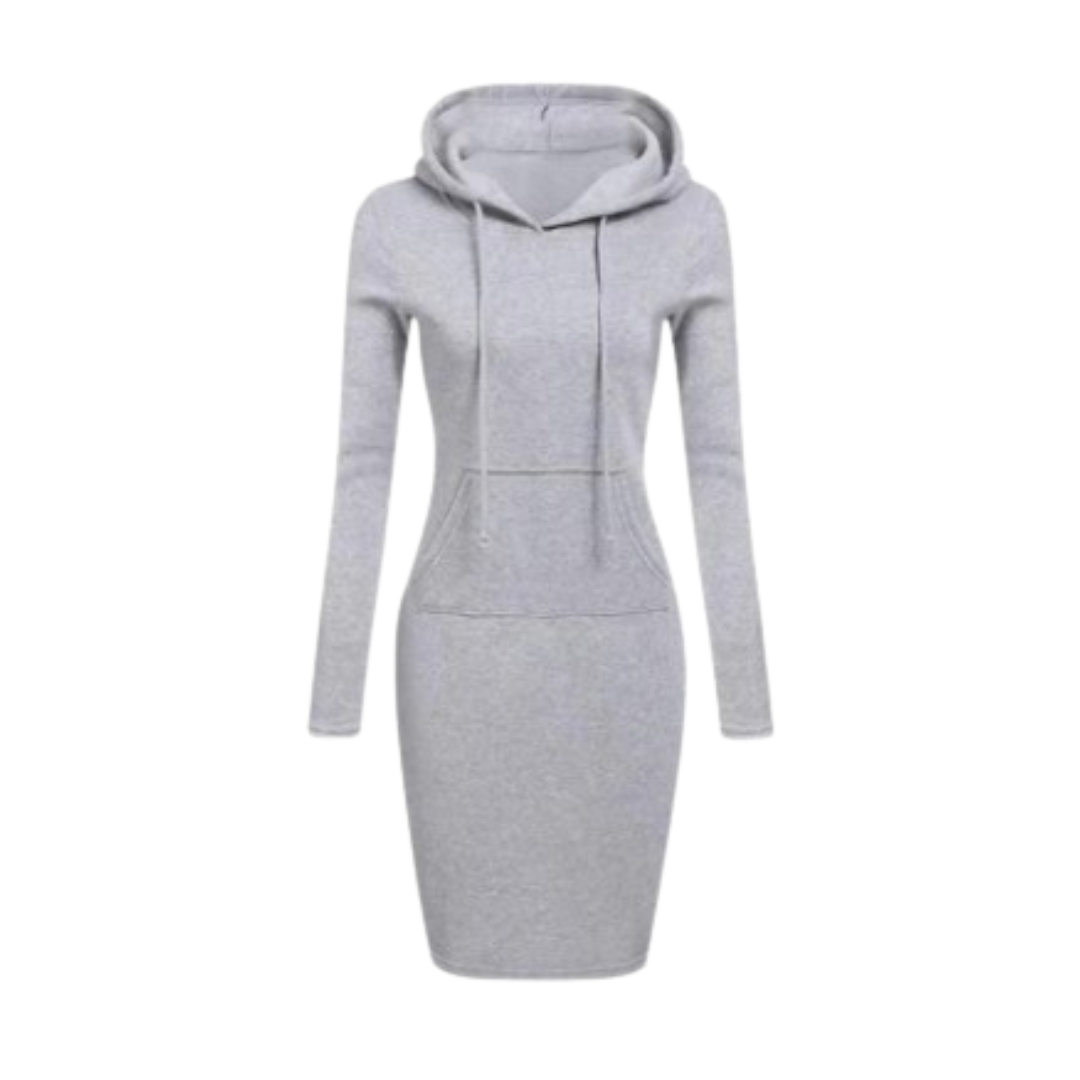 Robe Hoodie Femme Automne Grise