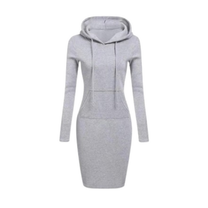 Robe Hoodie Femme Automne Grise